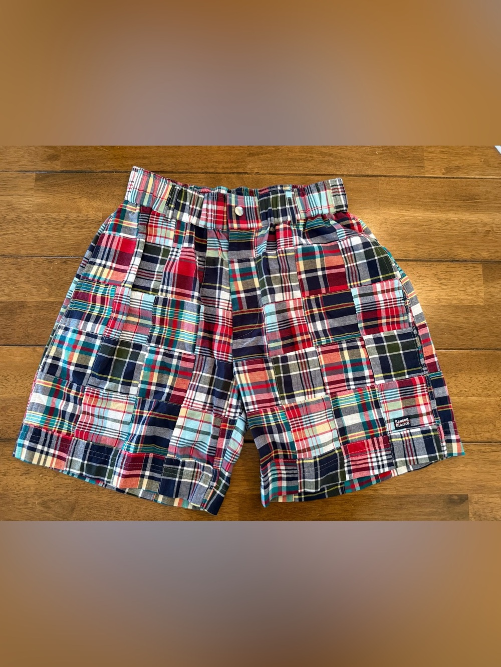 Rowing Blazers Patchwork Plaid Shorts Size 30 Preppy Ivy Style 100% Cotton
